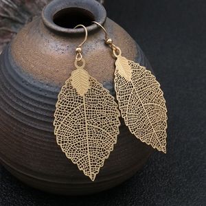 Lasercut Filigree Leaf Dangle Earring